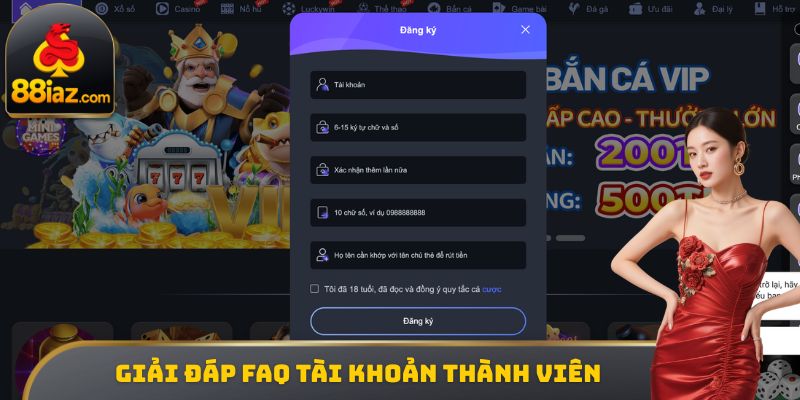 Giải đáp FAQ tài khoản thành viên
